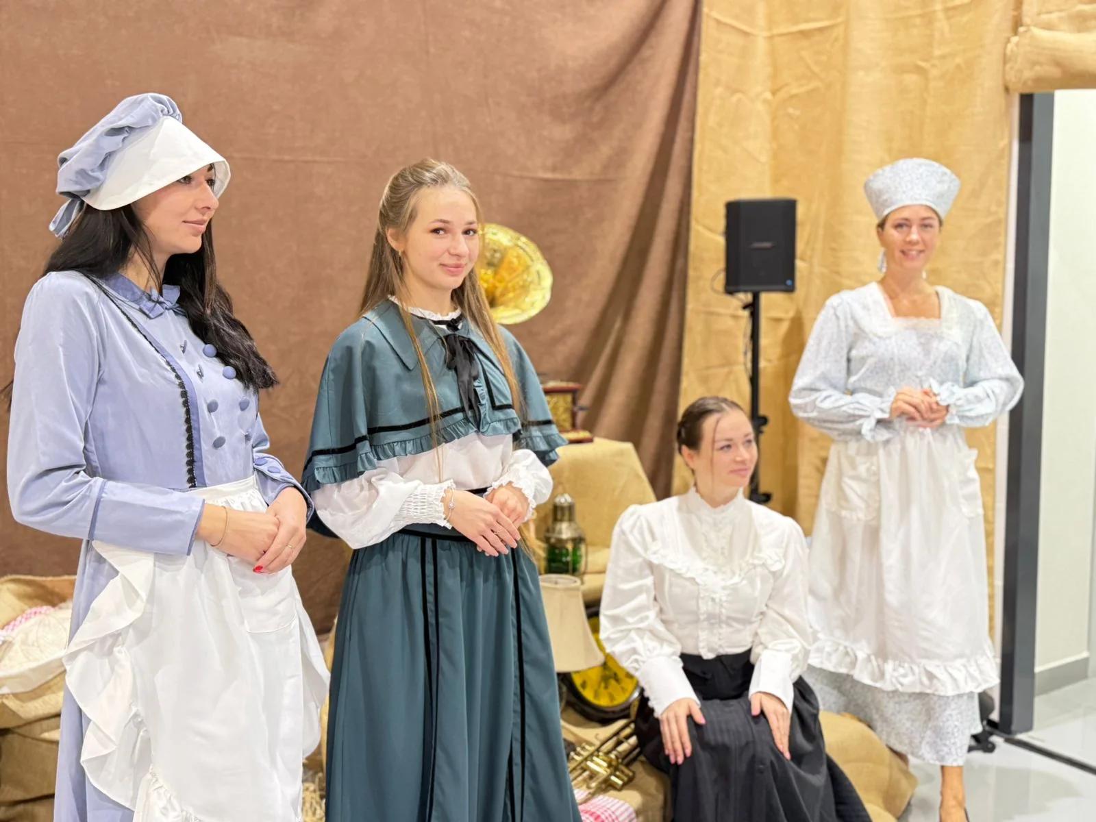 Costumed performers inside an experiential activation environment.
