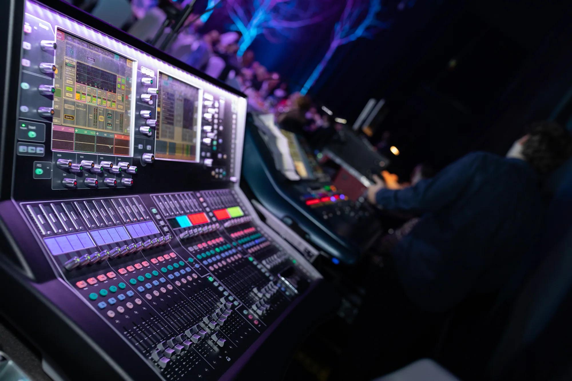Event production controls ready for a live programme