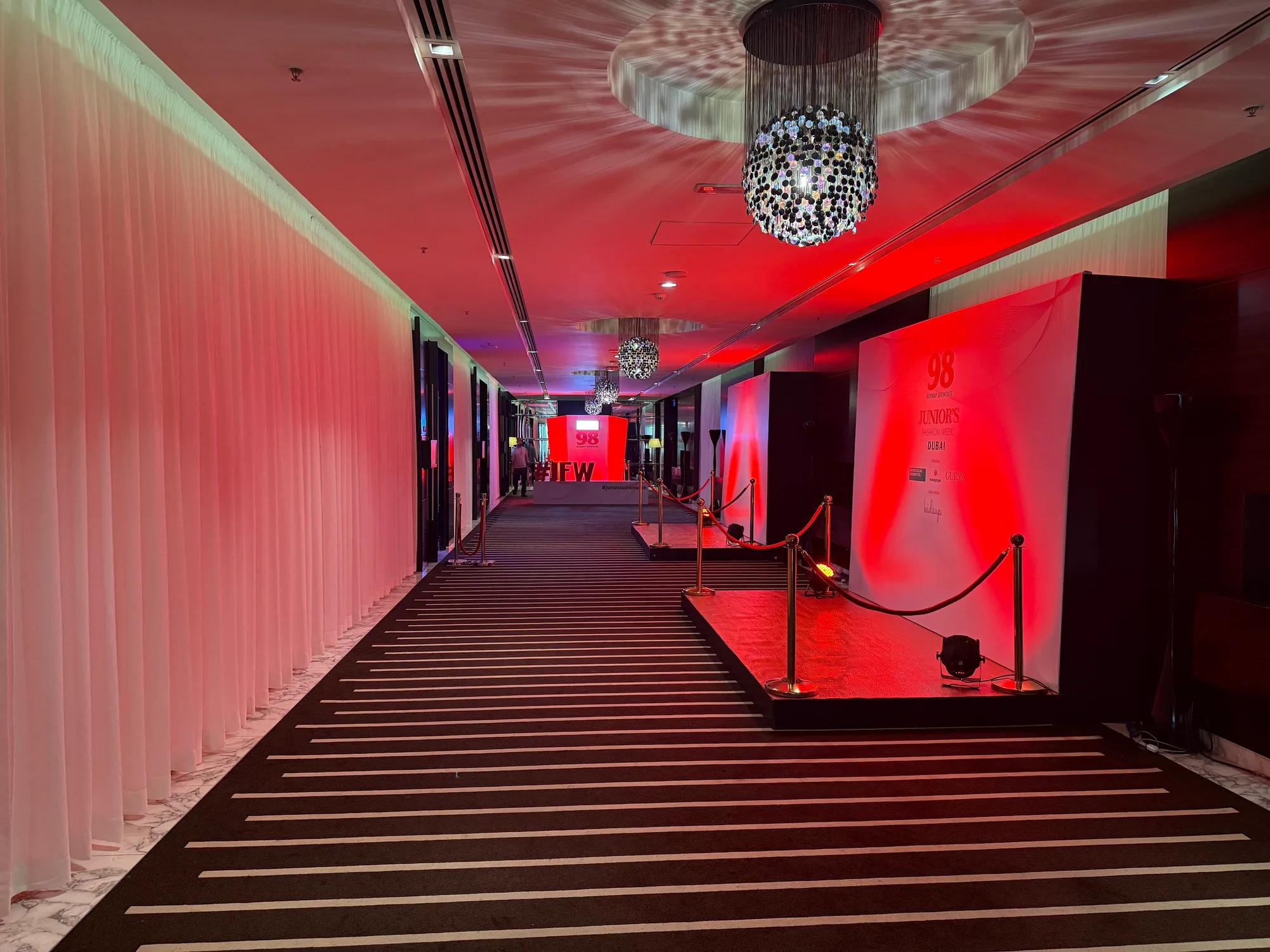 Illuminated entrance installation created for a fashion-sector event